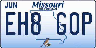 MO license plate EH8G0P