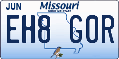 MO license plate EH8G0R