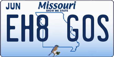 MO license plate EH8G0S