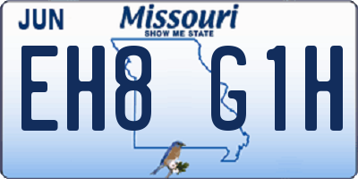 MO license plate EH8G1H