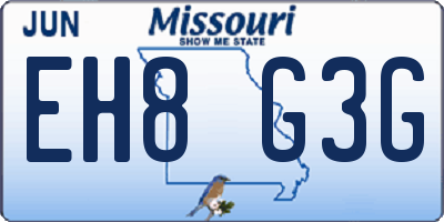 MO license plate EH8G3G