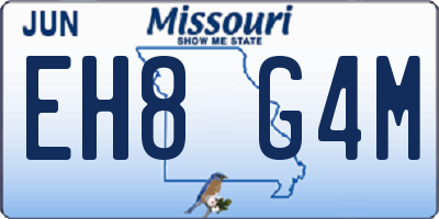 MO license plate EH8G4M