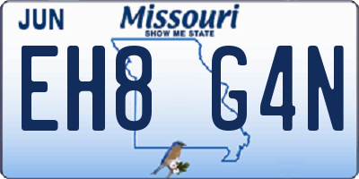 MO license plate EH8G4N
