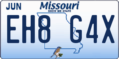 MO license plate EH8G4X