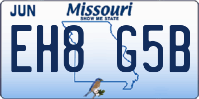 MO license plate EH8G5B