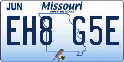 MO license plate EH8G5E