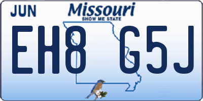 MO license plate EH8G5J