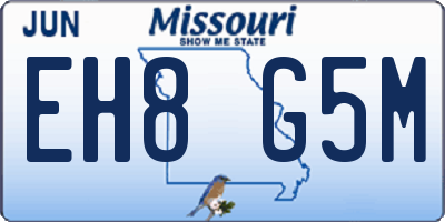 MO license plate EH8G5M