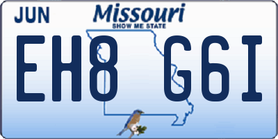 MO license plate EH8G6I