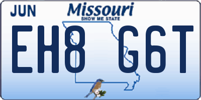 MO license plate EH8G6T