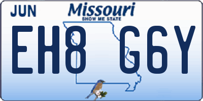 MO license plate EH8G6Y
