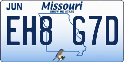 MO license plate EH8G7D