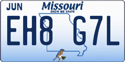 MO license plate EH8G7L