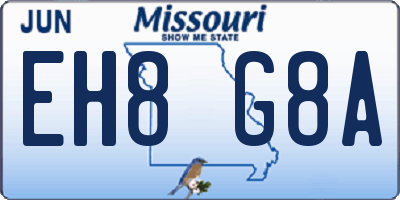 MO license plate EH8G8A