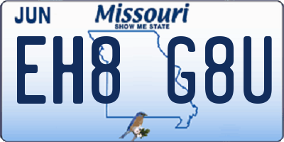 MO license plate EH8G8U