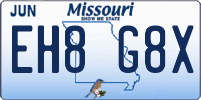 MO license plate EH8G8X