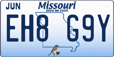 MO license plate EH8G9Y
