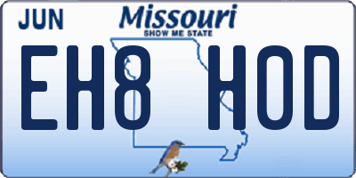 MO license plate EH8H0D