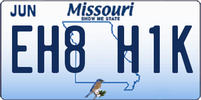 MO license plate EH8H1K
