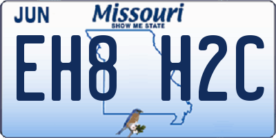 MO license plate EH8H2C