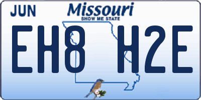 MO license plate EH8H2E