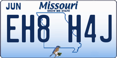 MO license plate EH8H4J