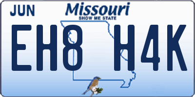 MO license plate EH8H4K