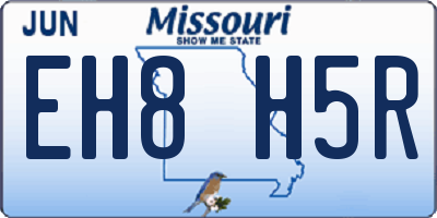 MO license plate EH8H5R