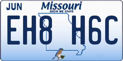 MO license plate EH8H6C