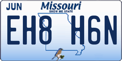 MO license plate EH8H6N