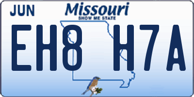 MO license plate EH8H7A