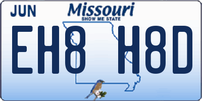MO license plate EH8H8D