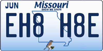 MO license plate EH8H8E