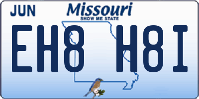 MO license plate EH8H8I