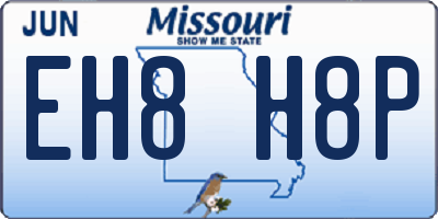 MO license plate EH8H8P
