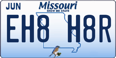 MO license plate EH8H8R