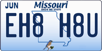 MO license plate EH8H8U