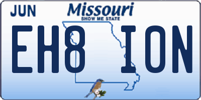 MO license plate EH8I0N