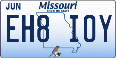 MO license plate EH8I0Y