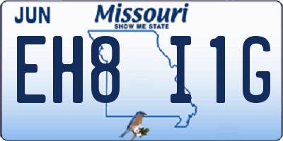 MO license plate EH8I1G