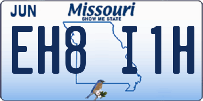 MO license plate EH8I1H