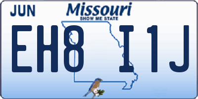 MO license plate EH8I1J
