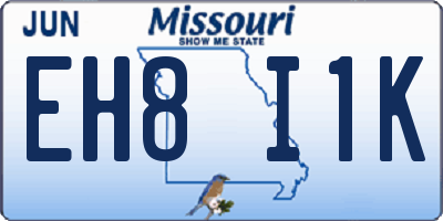 MO license plate EH8I1K
