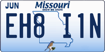 MO license plate EH8I1N