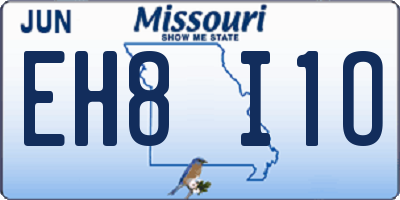 MO license plate EH8I1O