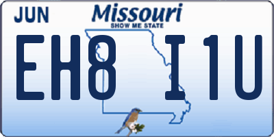 MO license plate EH8I1U