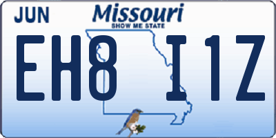 MO license plate EH8I1Z