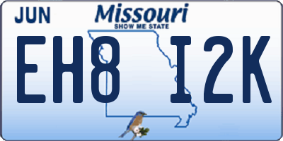 MO license plate EH8I2K
