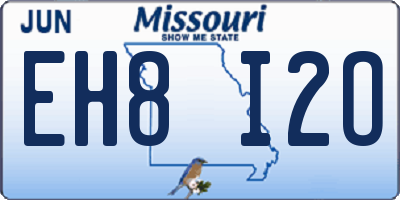 MO license plate EH8I2O