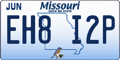 MO license plate EH8I2P